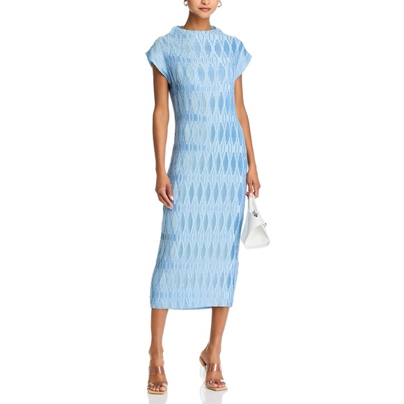 Veronica Beard Gramercy Midi Dress in Blue Sky - Picture 3 of 8
